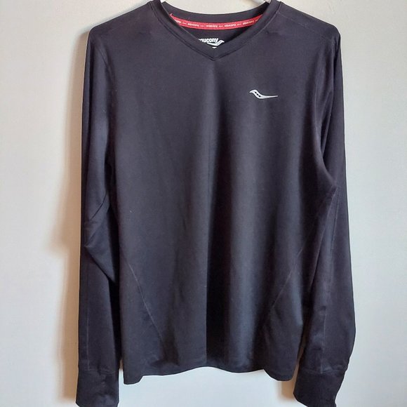 Saucony Long Sleeve  Runner’s Tee Black Size S - Picture 1 of 4